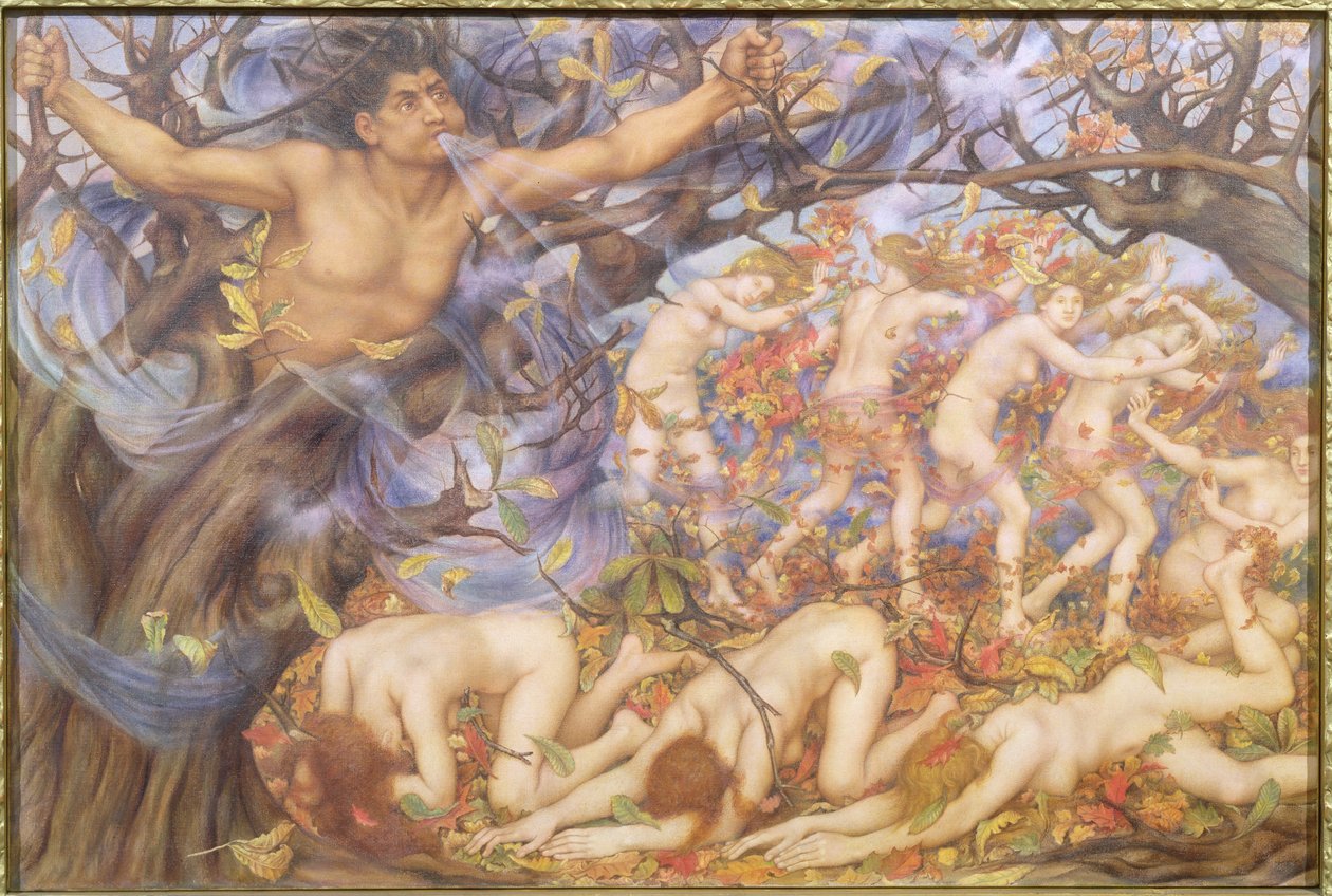 Borea e foglie cadute da Evelyn De Morgan