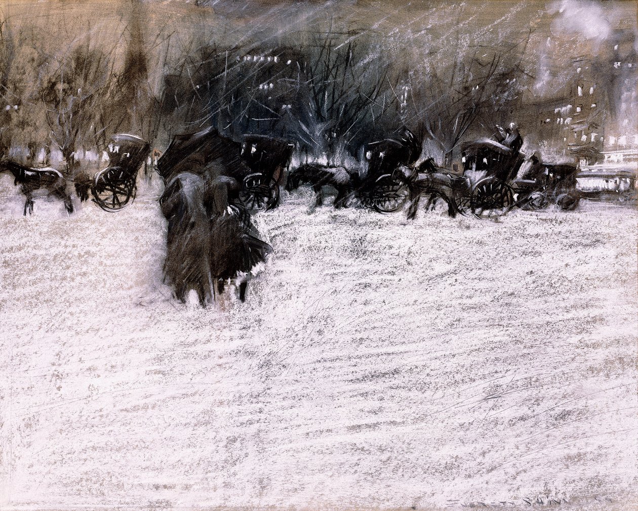 Il parco in inverno da Everett Shinn
