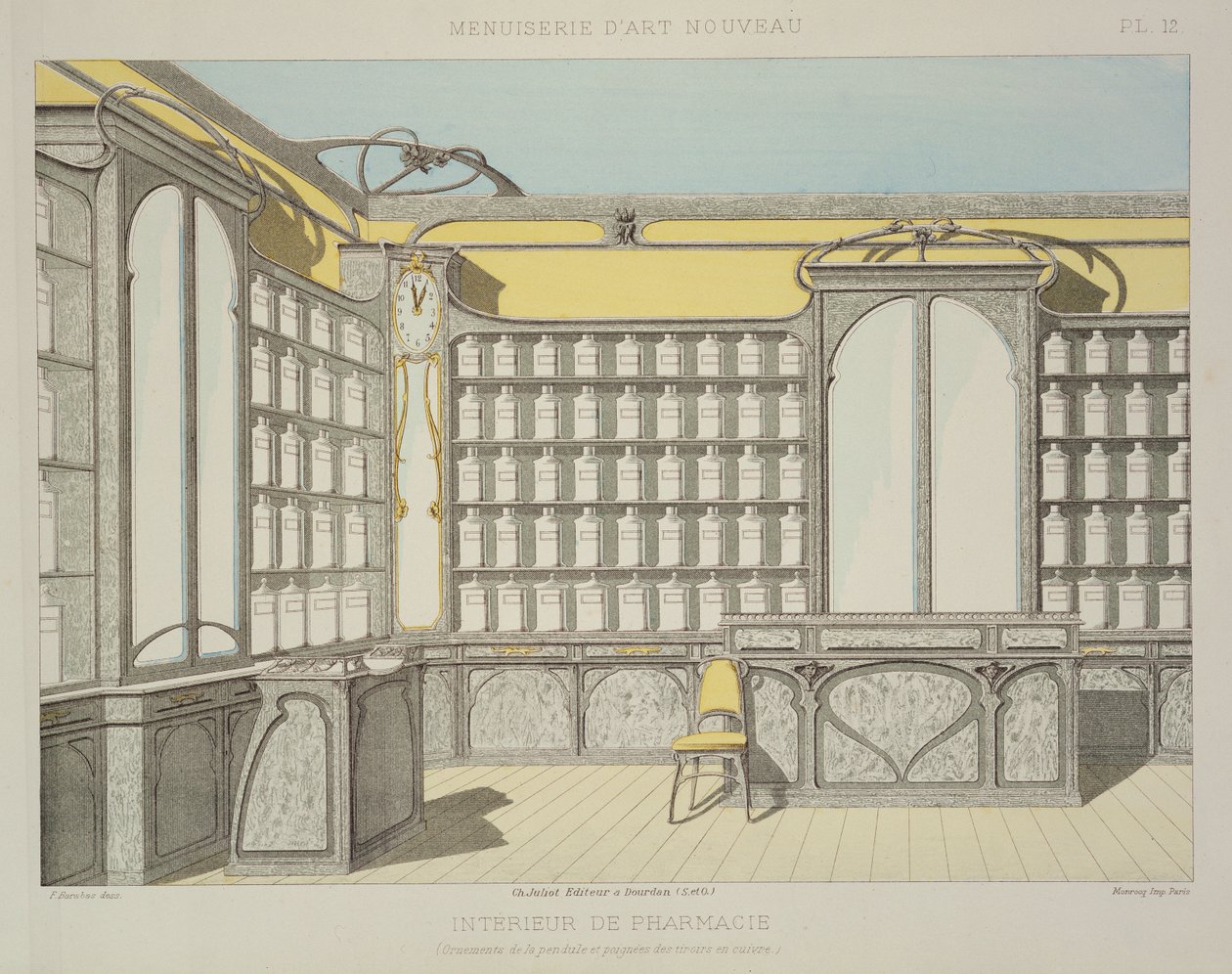 Interno di farmacia, illustrazione da 