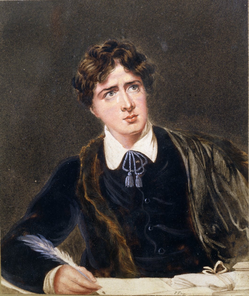 Ritratto di un uomo che scrive, possibilmente Oscar Wilde, c.1880 da F. Fry