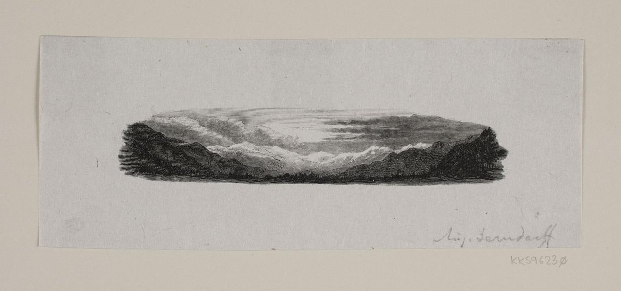 Vignet. Montagne innevate da F. Hendriksen