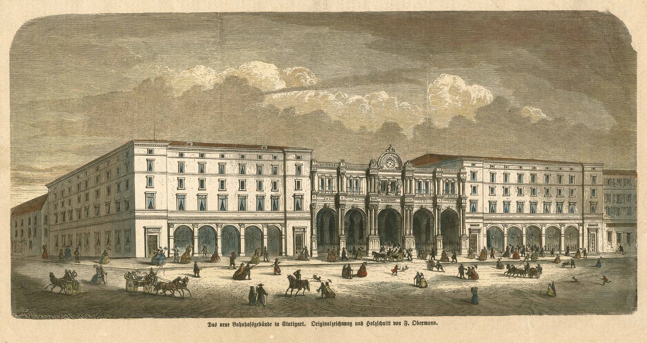 Il primo edificio della stazione di Stoccarda da F. Obermann