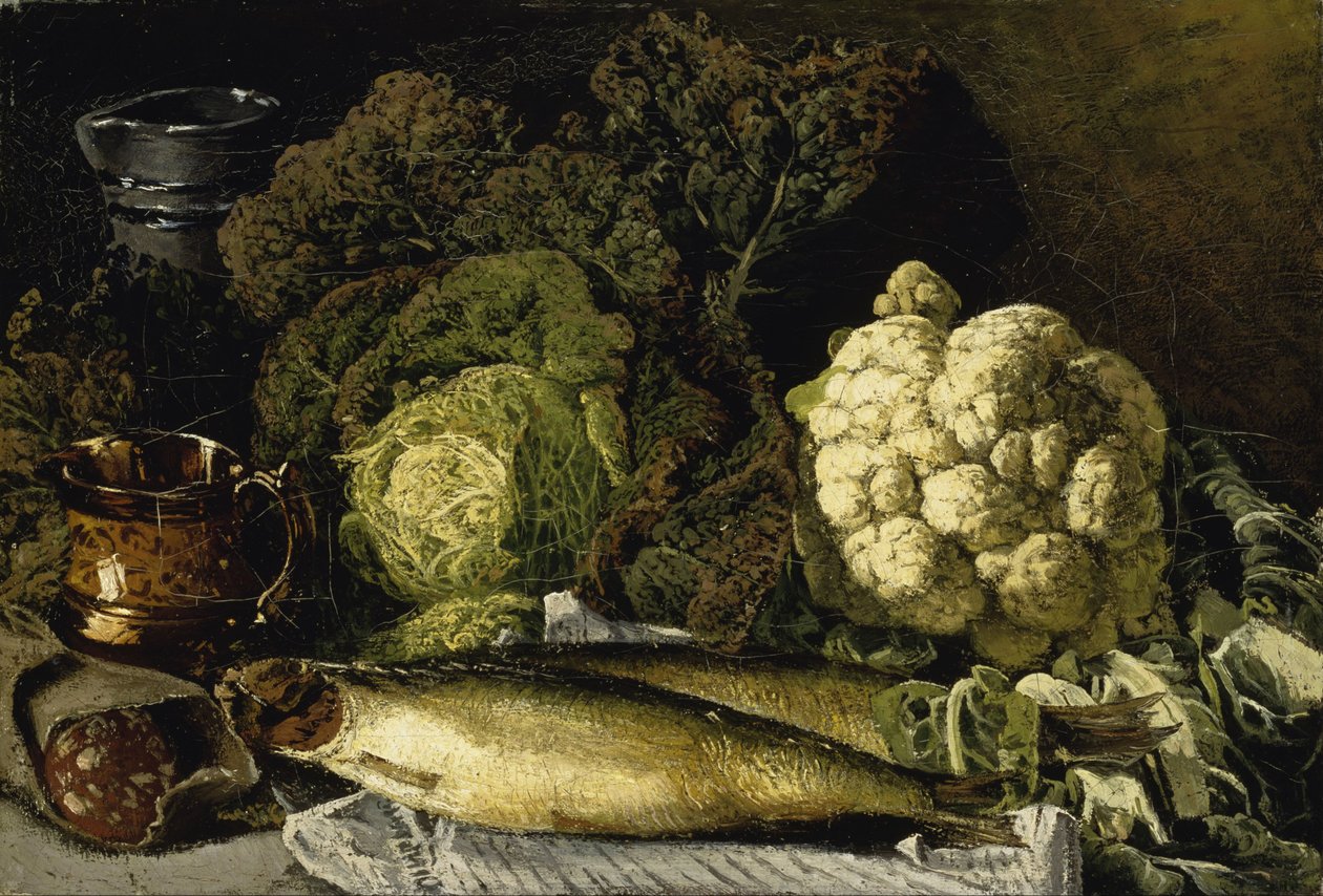 Natura morta con verdure e pesci da Fanny Churberg