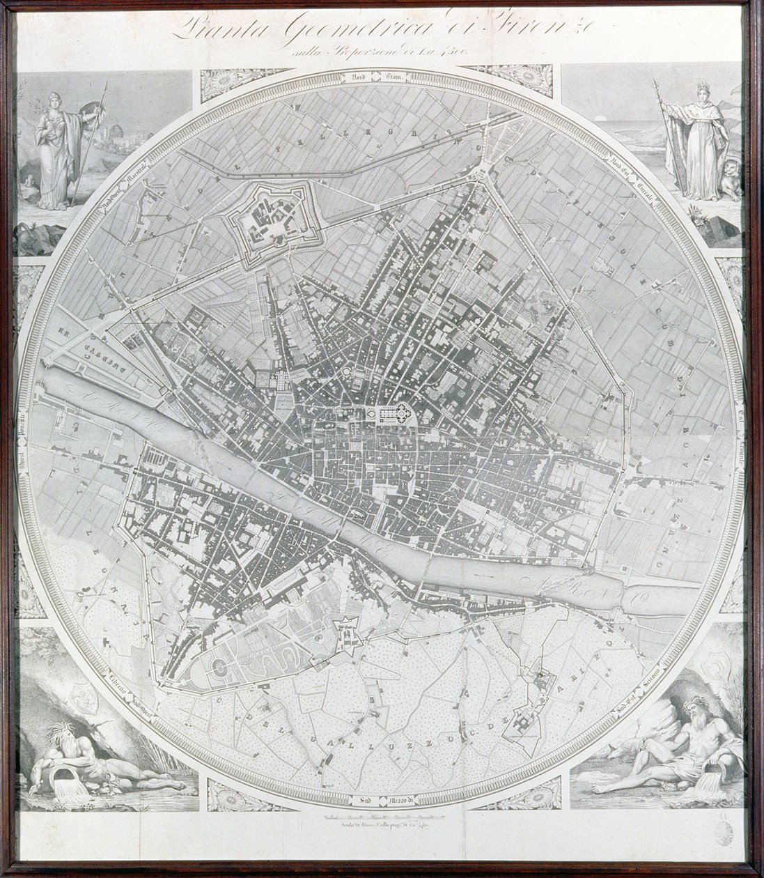 Mappa di Firenze, 1843 e 1866 da Fantozzi