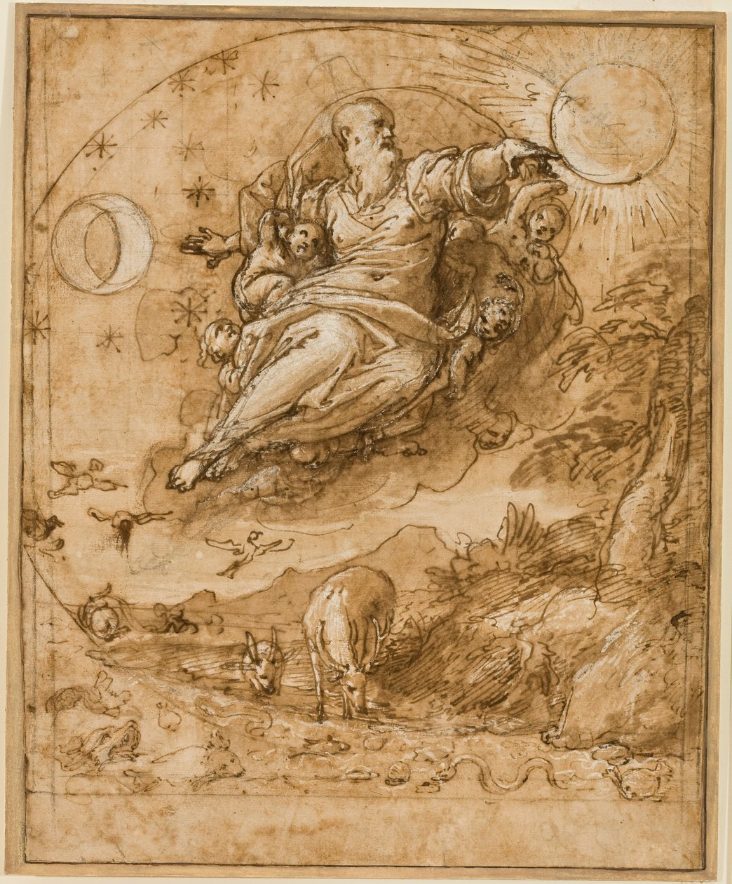 Il Signore che Crea il Sole e la Luna, 1566-69 da Federico Zuccaro