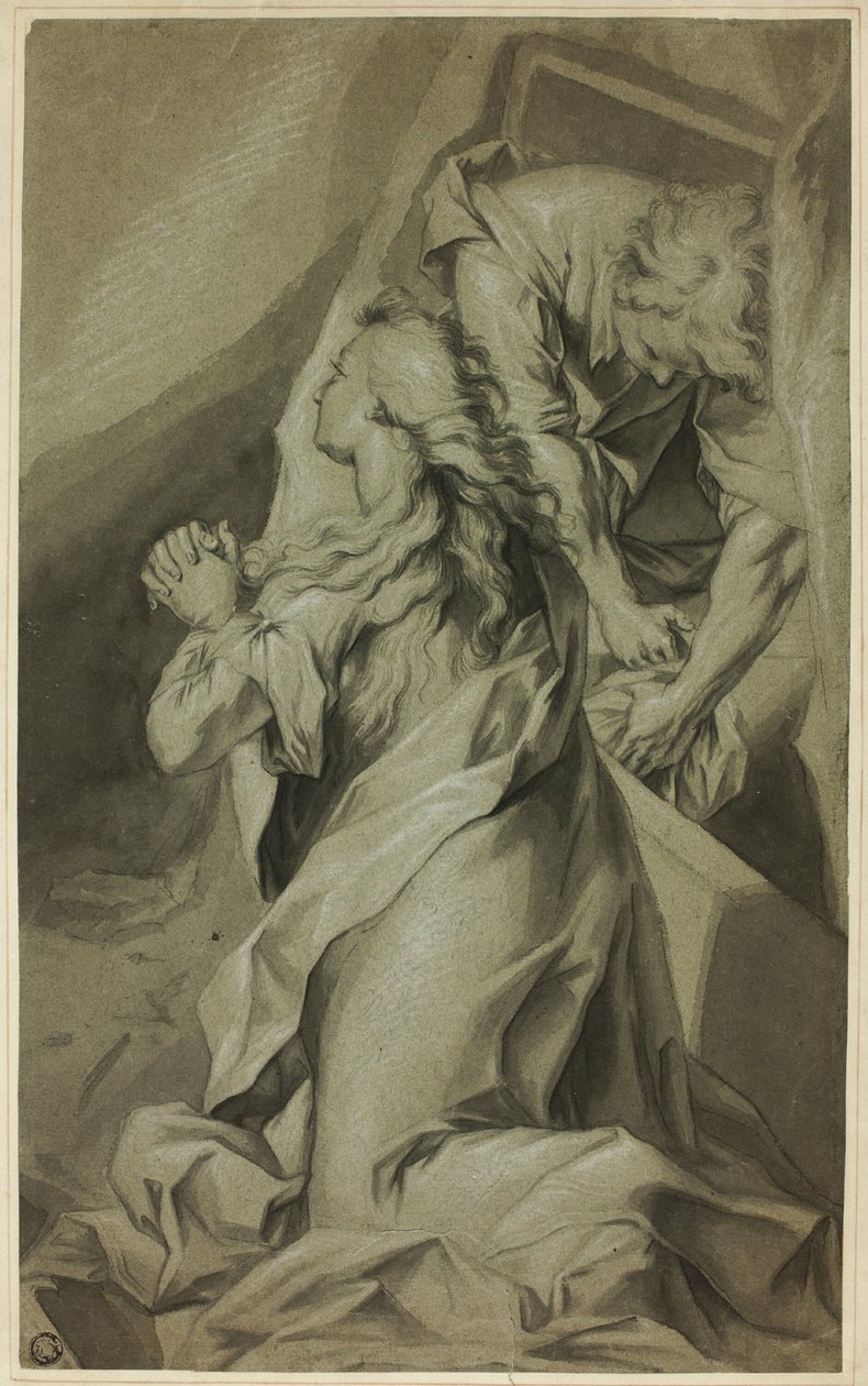 Maddalena inginocchiata e assistente alla tomba da Federico Barocci