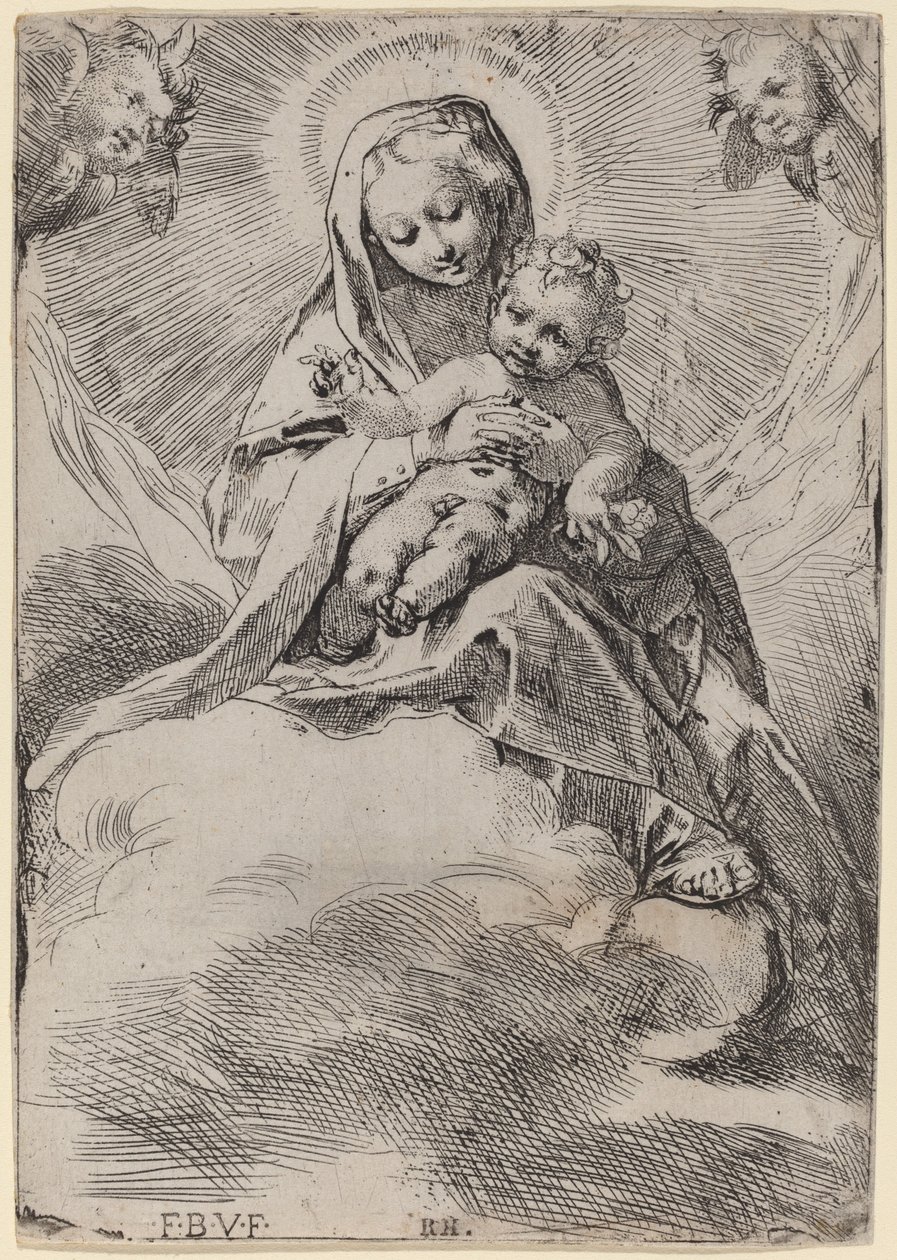 Madonna tra le nuvole da Federico Barocci