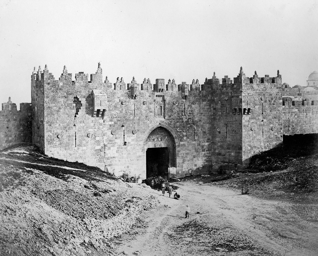 Porta di Damasco, Gerusalemme, 1857 da Felice Beato