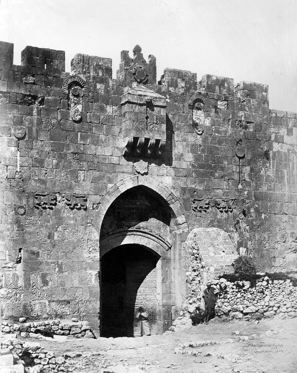 Porta dei Leoni, Gerusalemme, 1857 da Felice Beato