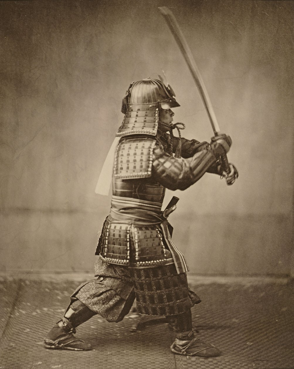 Samurai con spada alzata, c.1860 da Felice Beato