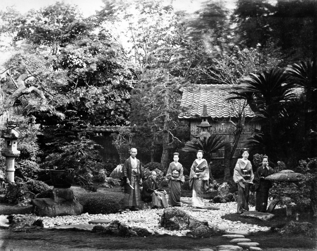 Giardino giapponese a Hara, c.1860s da Felice Beato