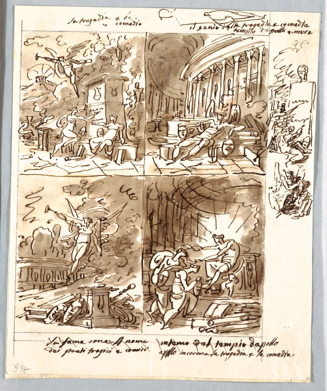 Quattro allegorie di Commedia e Tragedia da Felice Giani