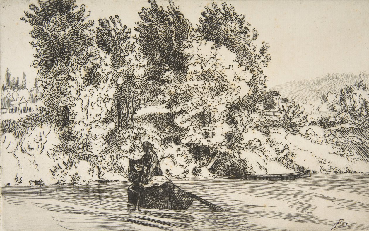 Pescatore con una rete da Felix Bracquemond