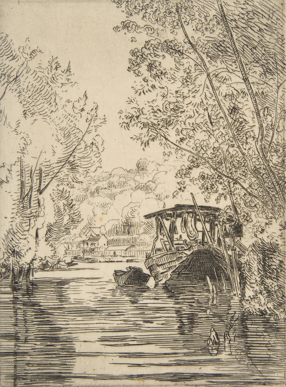 La barca del tintore Bas-Meudon, ca. 1868 da Felix Bracquemond