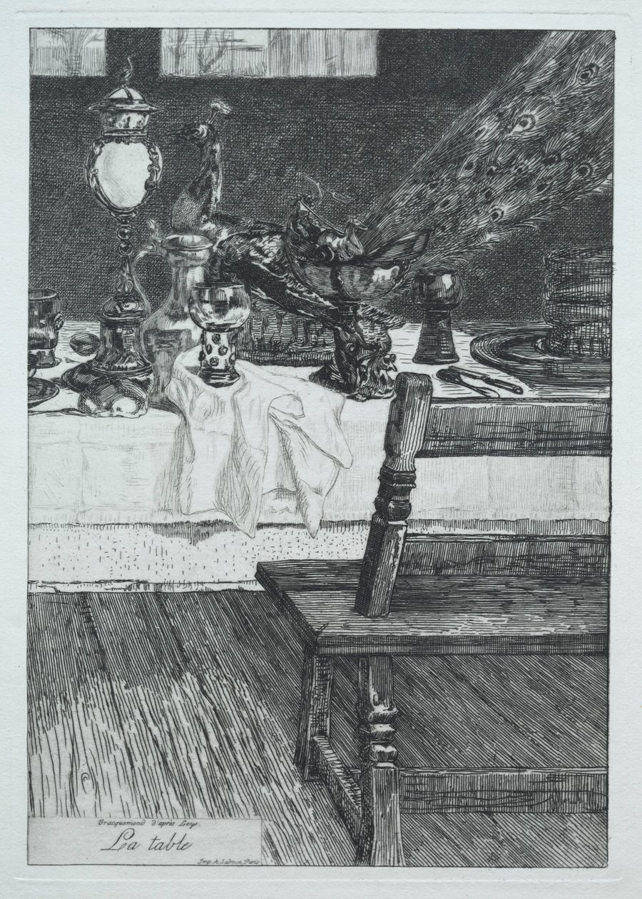 La tavola, dopo H. Leys, 1868 da Felix Bracquemond