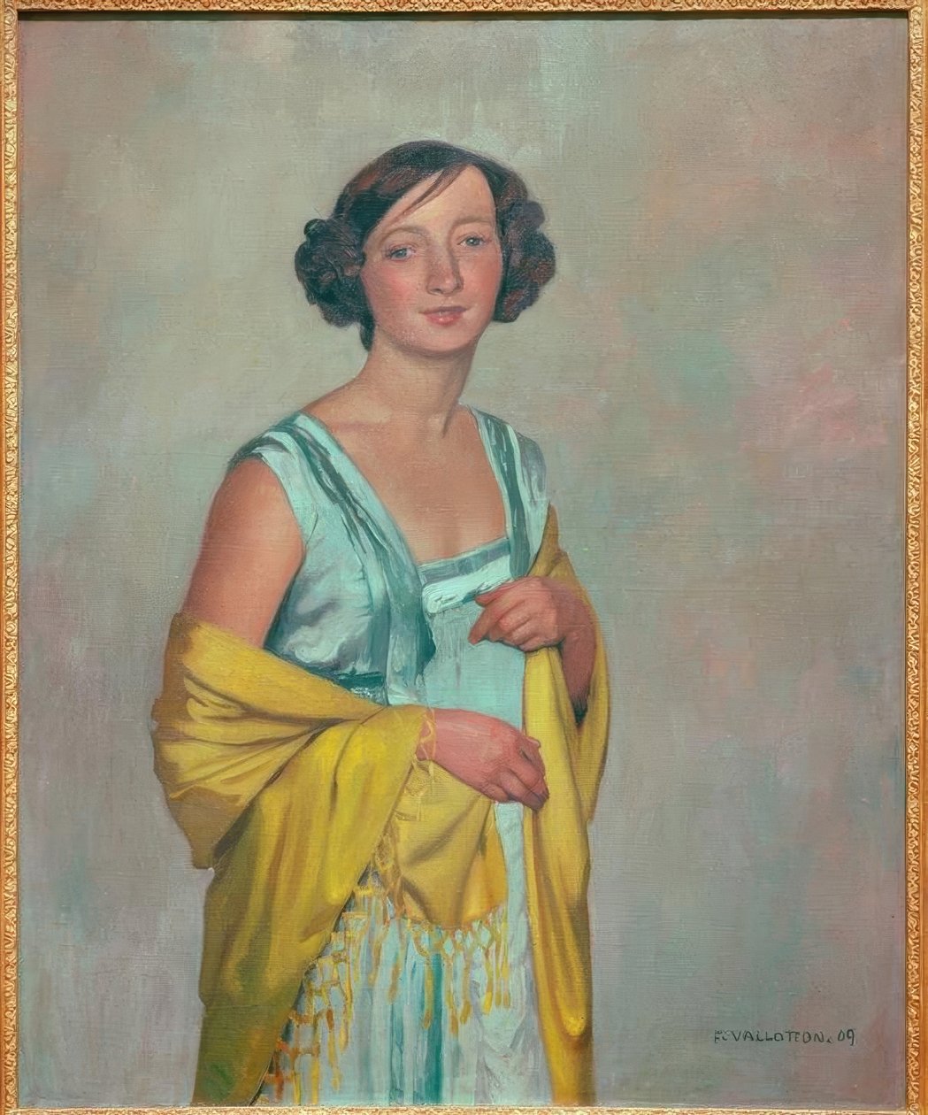 Ritratto di donna con scialle giallo da Felix Edouard Vallotton