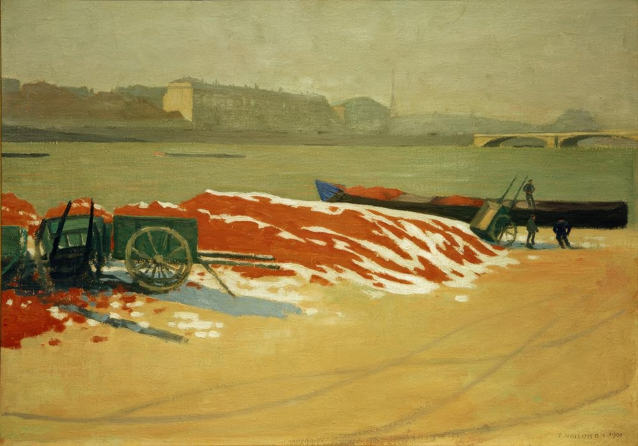 Quai de Seine con sabbia rossa da Felix Edouard Vallotton