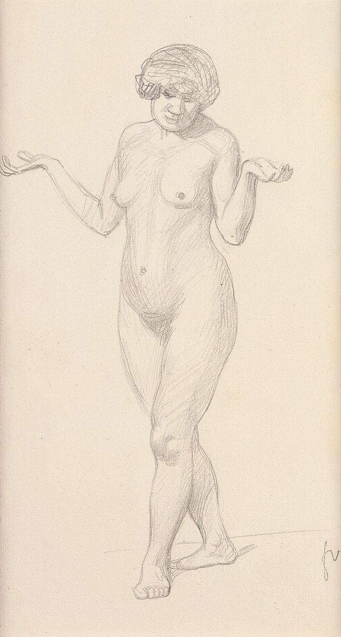 Nudo in piedi di fronte da Felix Edouard Vallotton