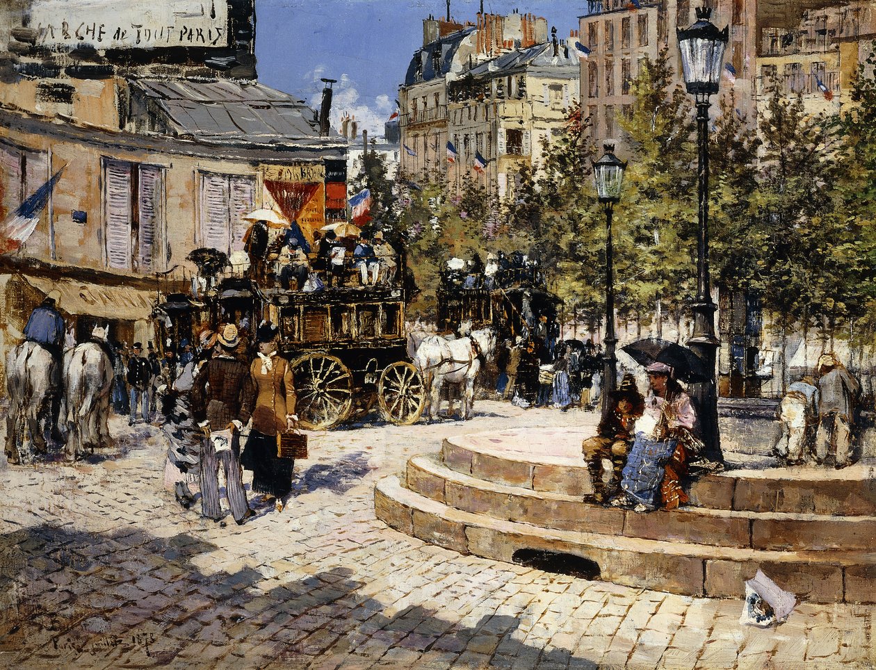 Una piazza affollata di Parigi, 1878 da Felix Hilaire Buhot