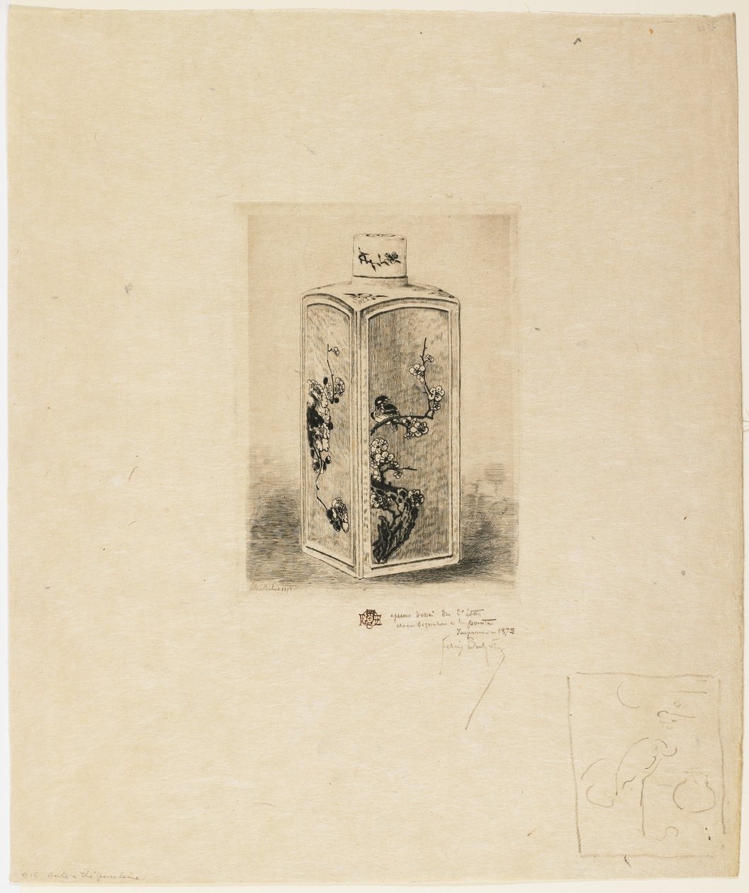 Scatola da Tè in Porcellana da Felix Hilaire Buhot
