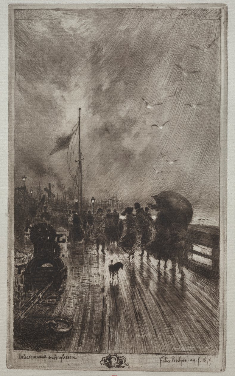 Sbarco in Inghilterra da Felix Hilaire Buhot
