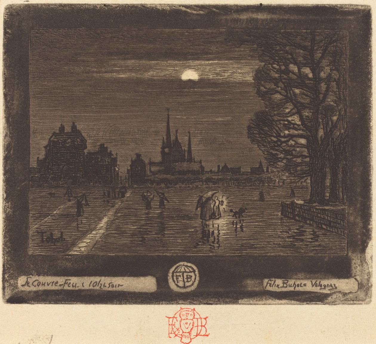 Le Couvre-Feu [recto] da Felix Hilaire Buhot