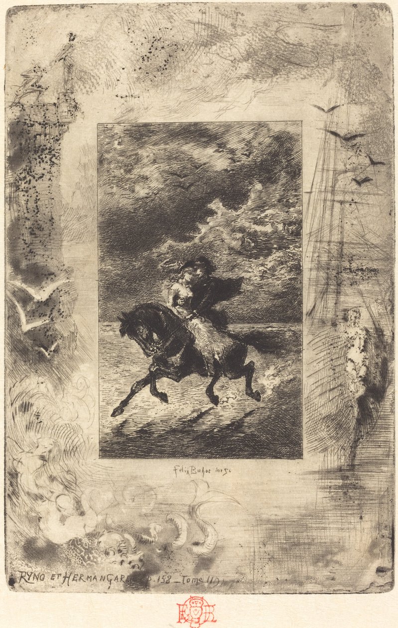 Ryno e Hermangarde, 1879-1880 da Felix Hilaire Buhot