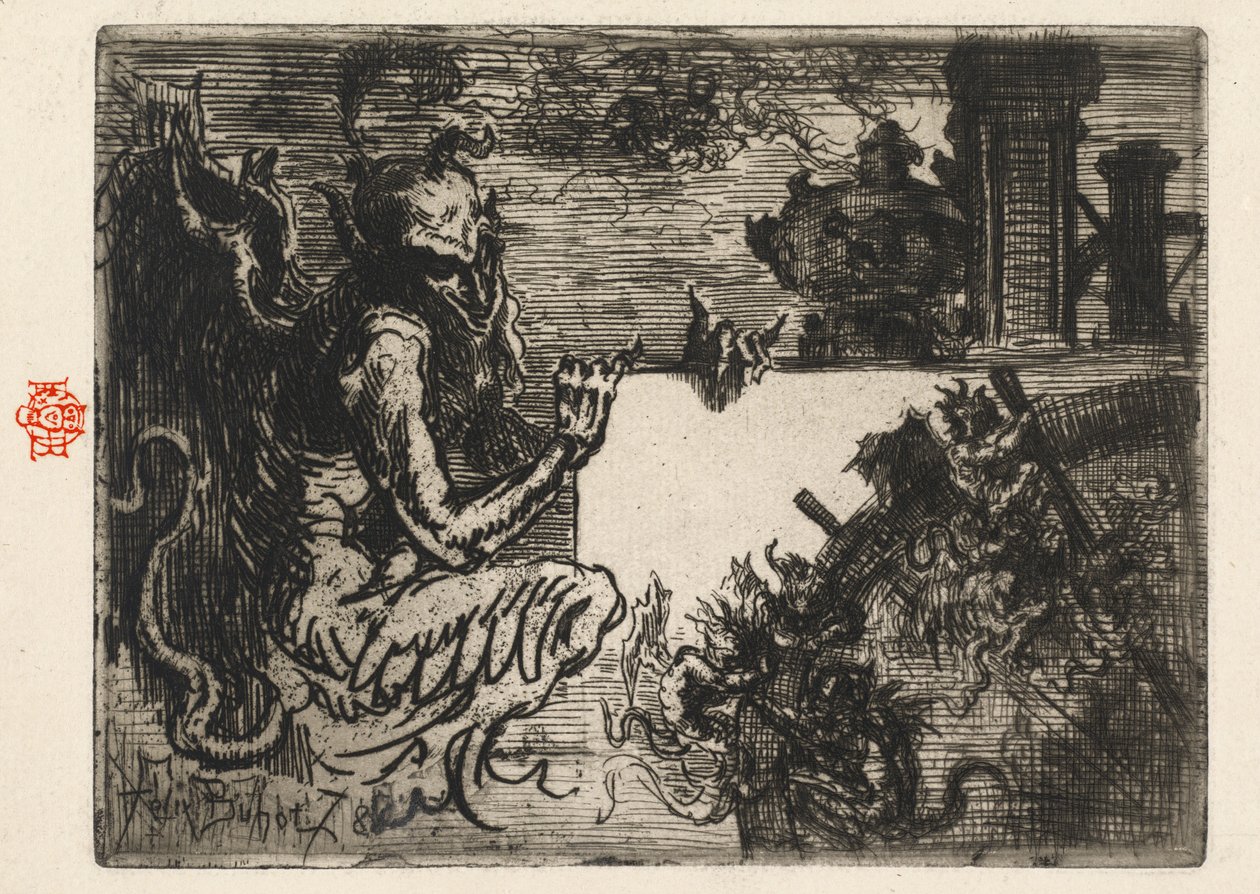 Il demone stampatore, 1878 da Felix Hilaire Buhot