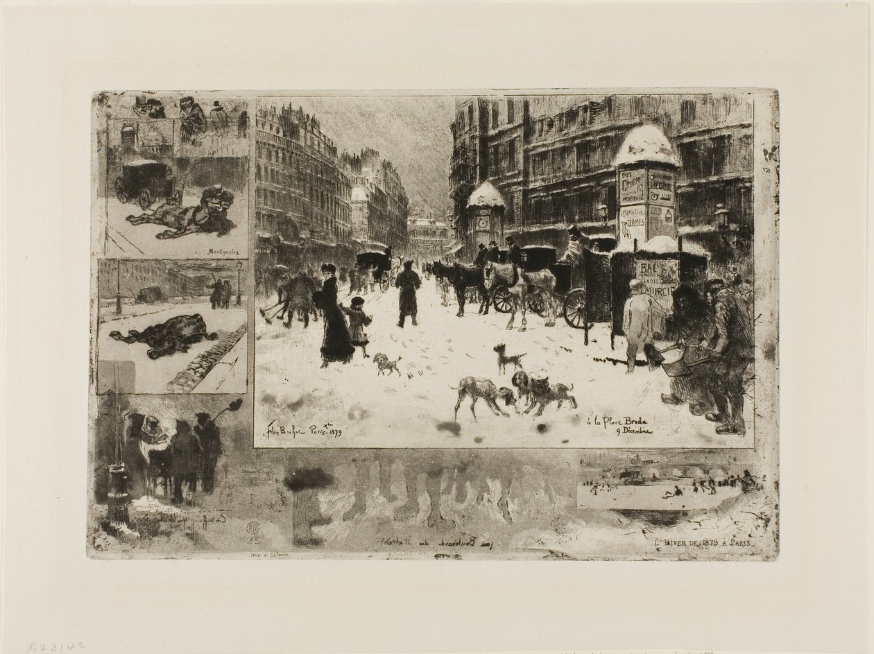 Inverno a Parigi da Felix Hilaire Buhot