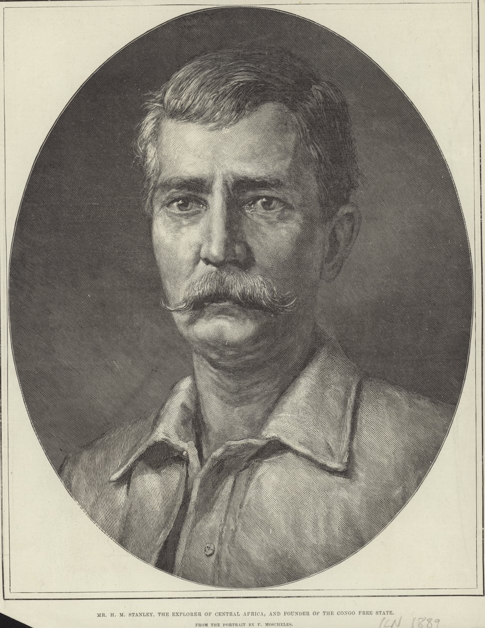 Henry Morton Stanley (incisione) da Felix Stone (after) Moscheles