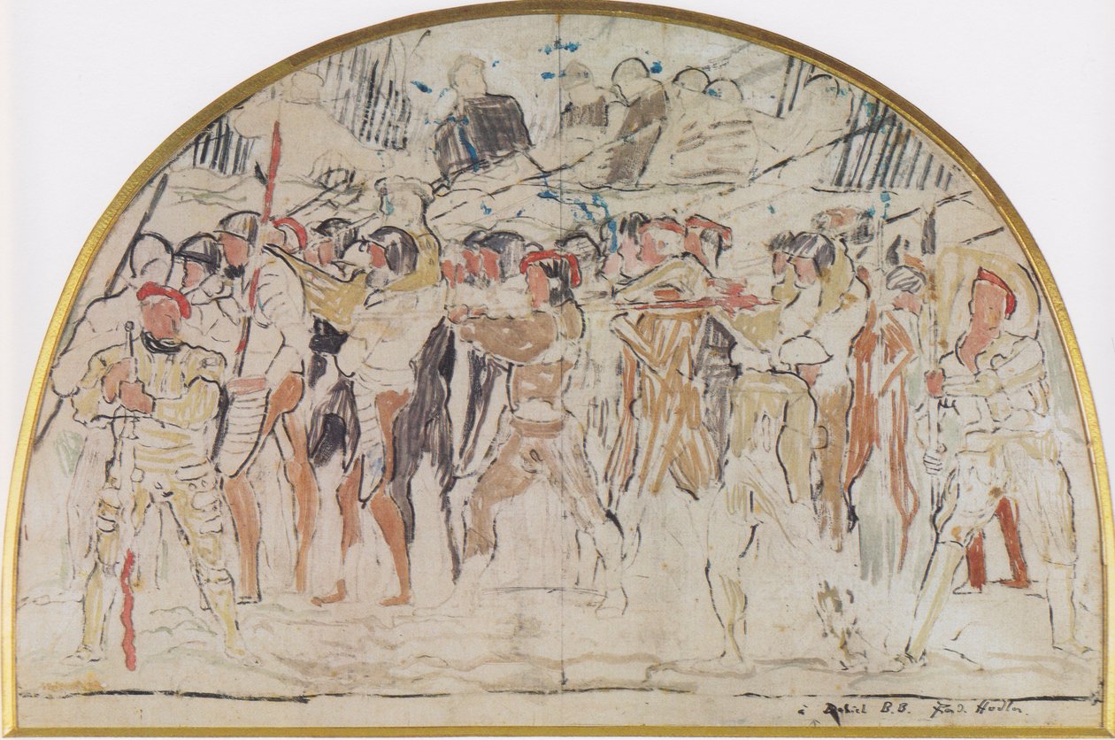 Studio di composizione per la ritirata di Marignano da Ferdinand Hodler