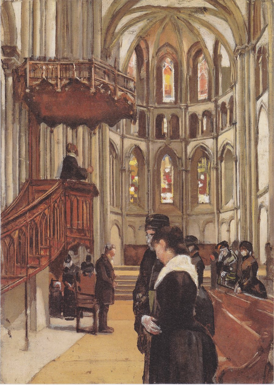 Preghiera nella cattedrale di Saint-Pierre a Ginevra da Ferdinand Hodler