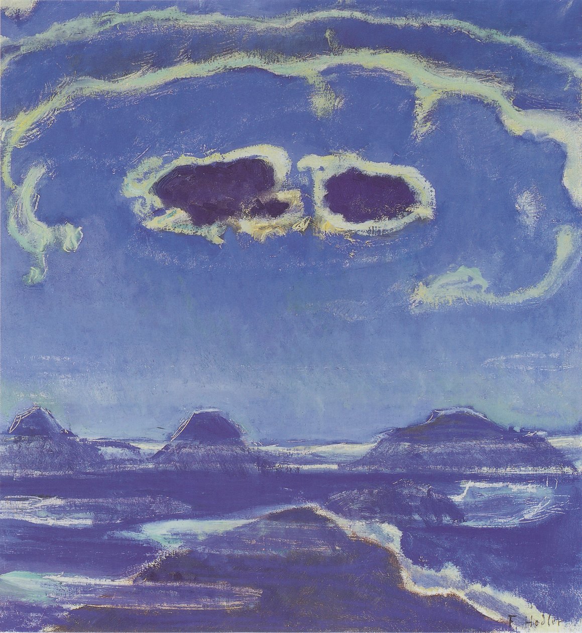 Eiger, Monch e Jungfrau al chiaro di luna da Ferdinand Hodler