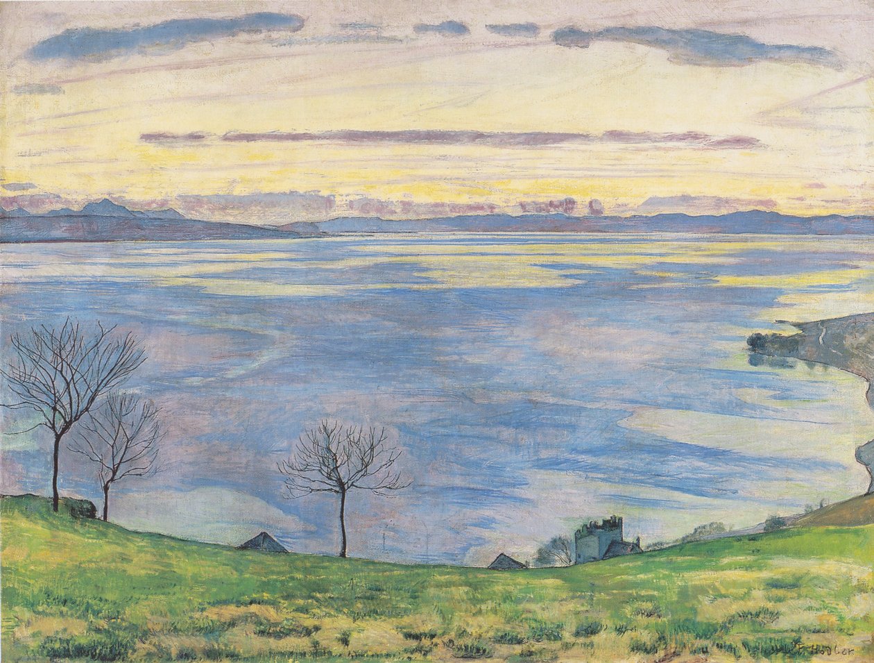 Lago di Ginevra la sera da Chexbres da Ferdinand Hodler