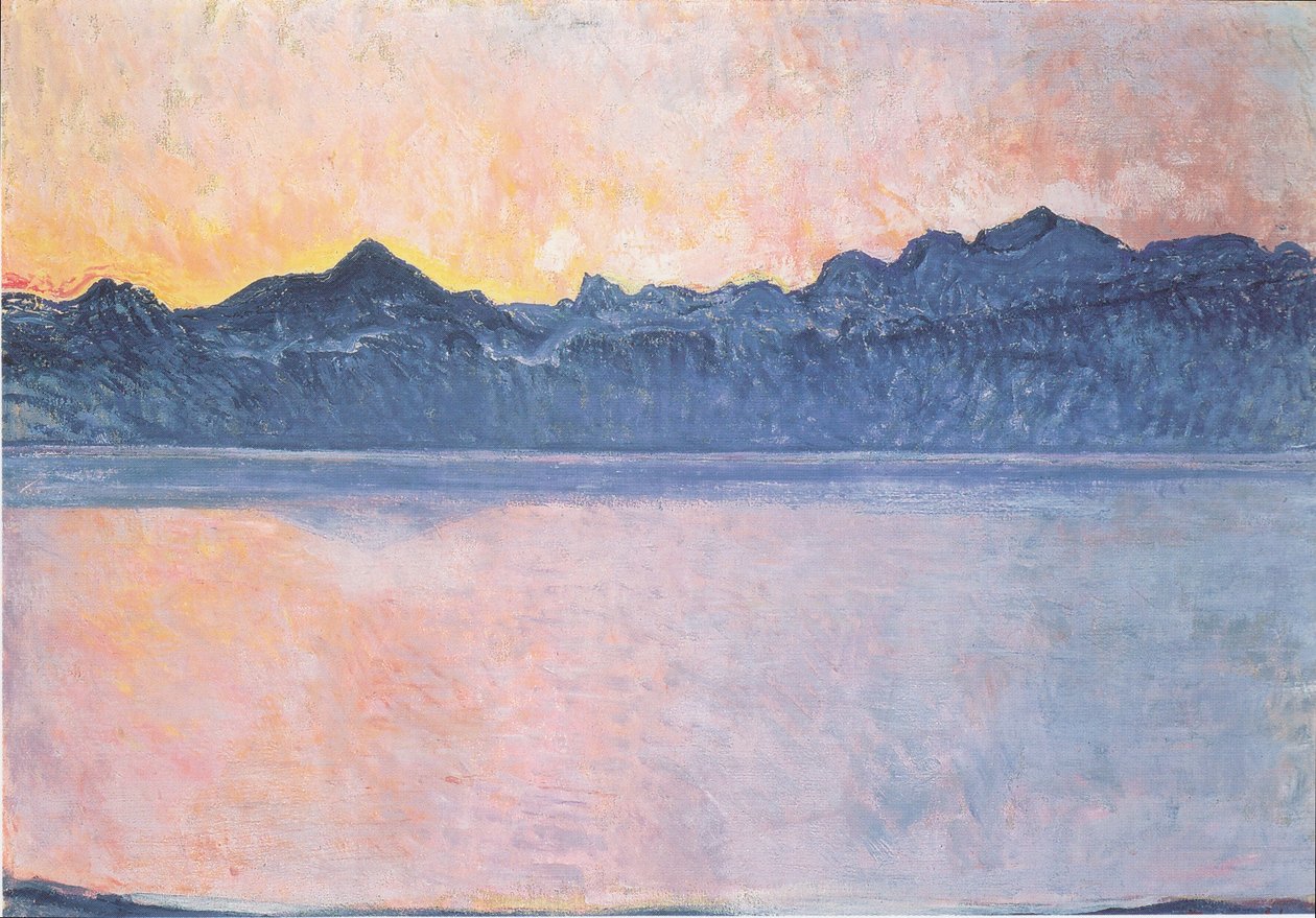Lago di Ginevra con il Monte Bianco alla luce del mattino da Ferdinand Hodler