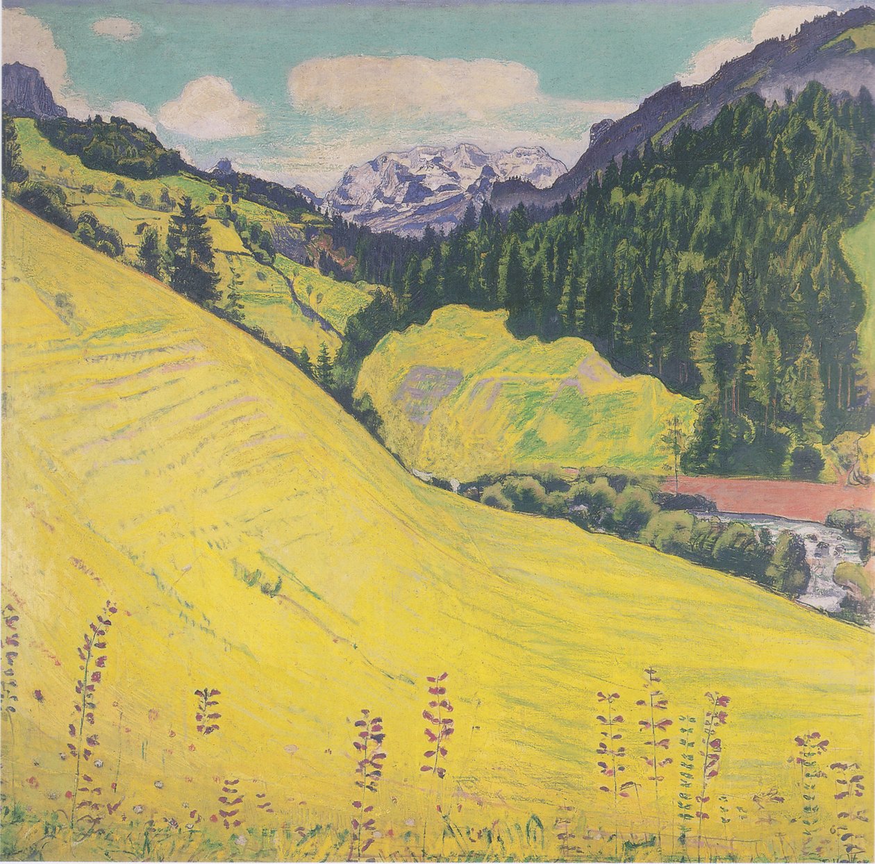 Kiental con Blüemlisalp da Ferdinand Hodler