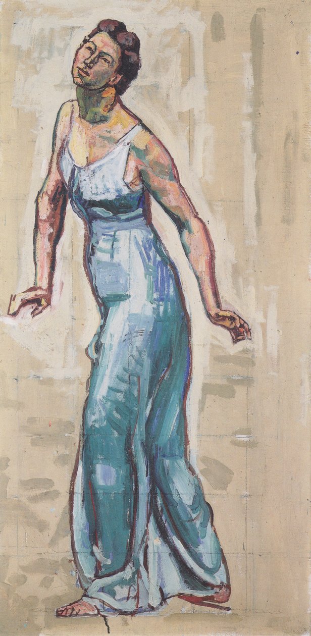 Figura femminile che cammina in abito blu da Ferdinand Hodler