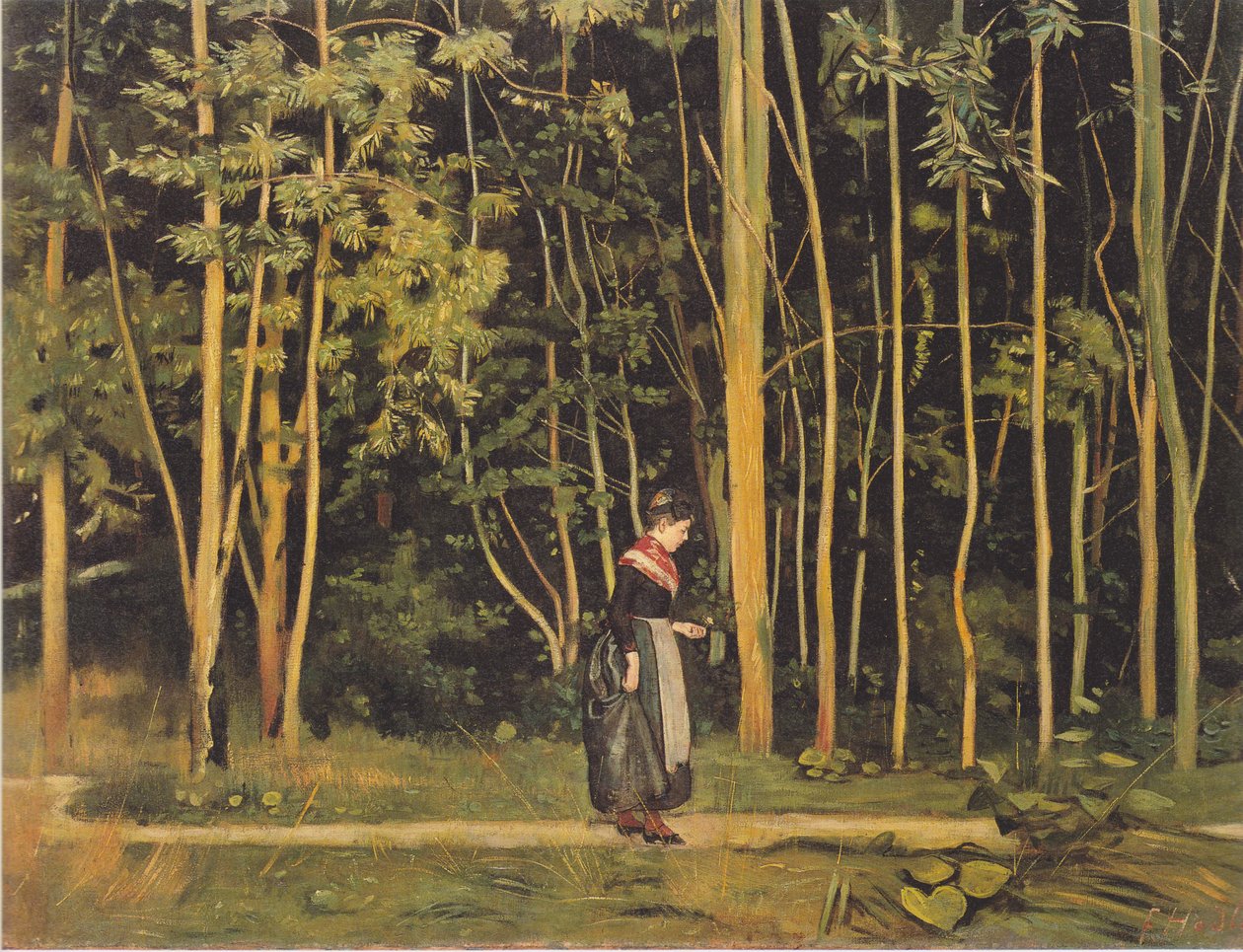 Passeggiatrice al margine del bosco da Ferdinand Hodler