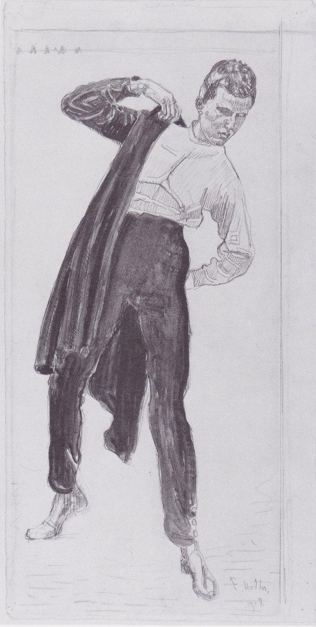 Studente che indossa la sua giubba da Ferdinand Hodler
