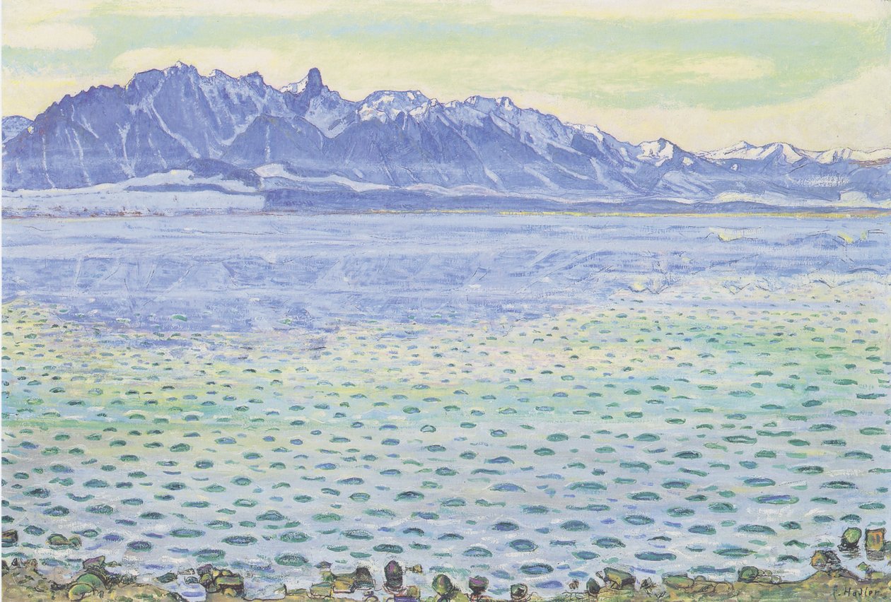 Lago di Thun con la catena dello Stockhorn da Ferdinand Hodler