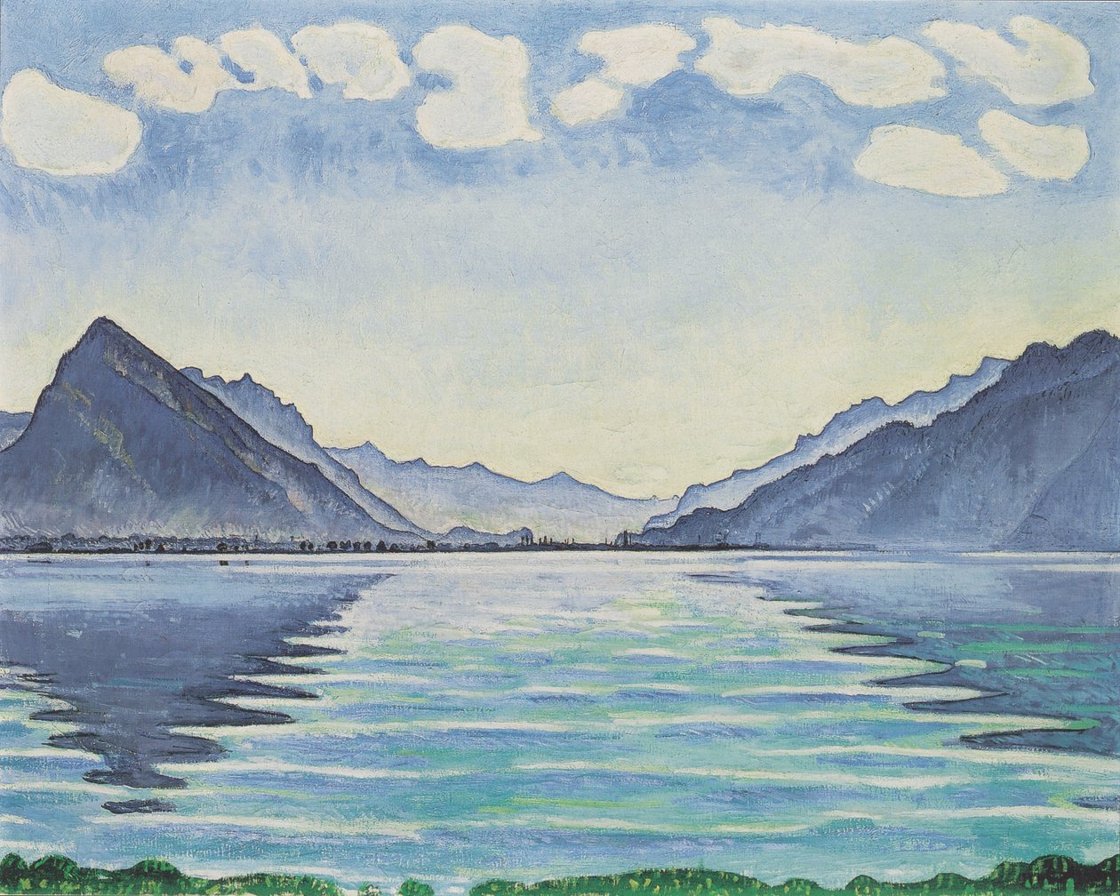 Lago di Thun con riflesso simmetrico da Ferdinand Hodler