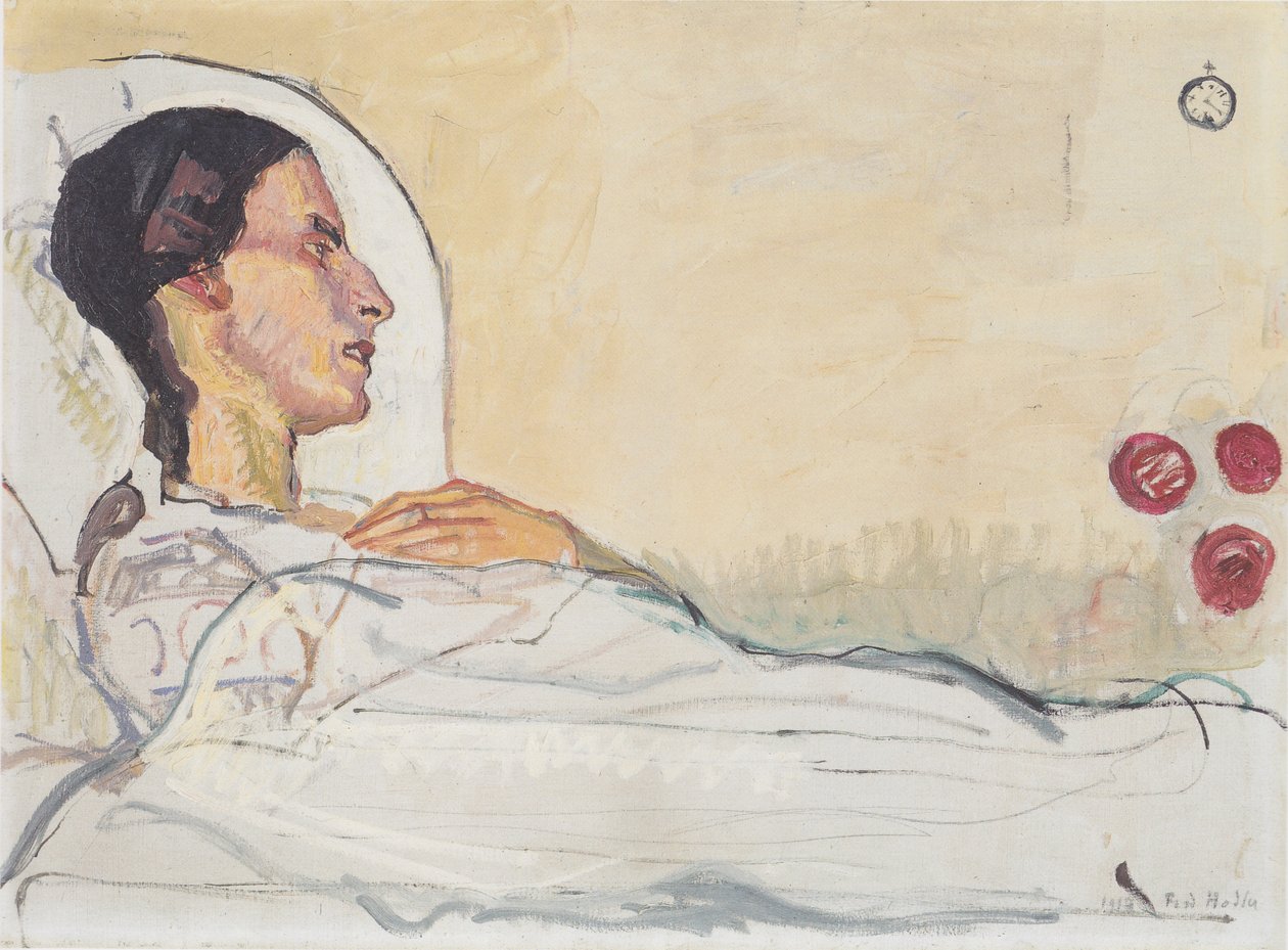 Valentine Godé-Darel a letto malata da Ferdinand Hodler
