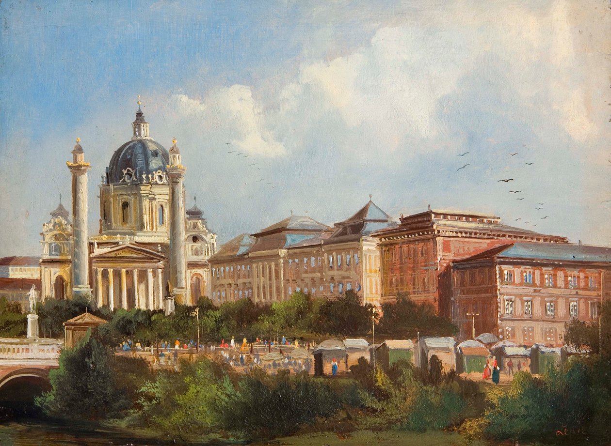Karlskirche a Vienna da Ferdinand Lepie