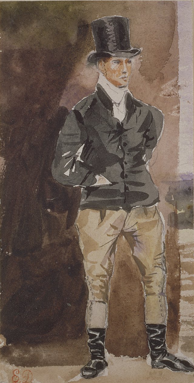 Cocchiere in piedi, rivolto leggermente a destra, XIX secolo da Ferdinand Victor Eugene Delacroix