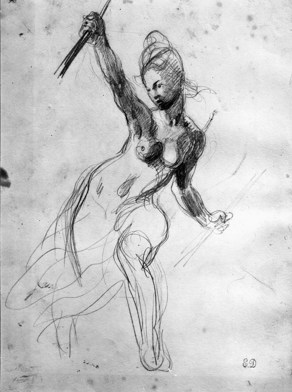 Nudo femminile, studio per La Libertà che guida il popolo da Ferdinand Victor Eugene Delacroix