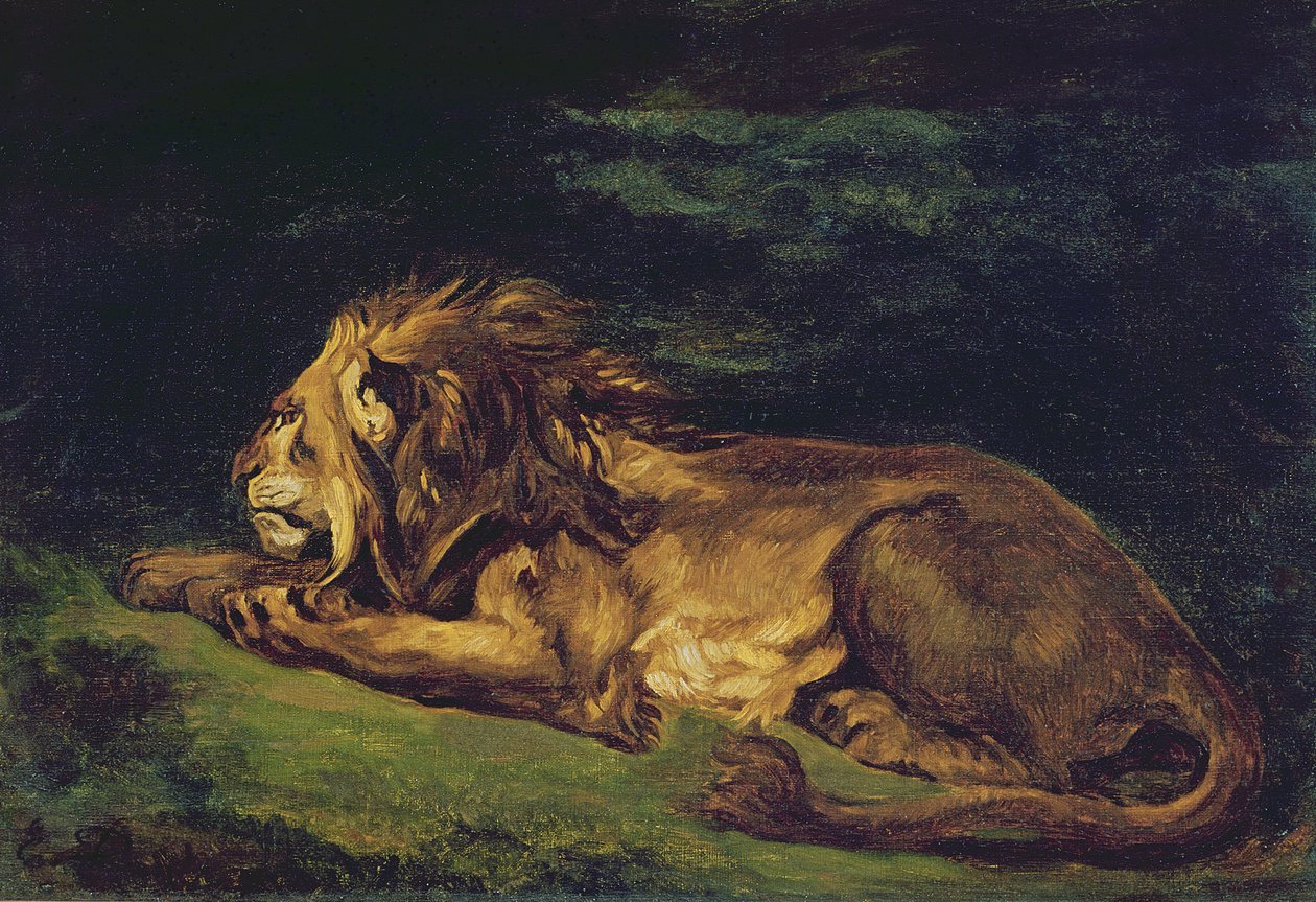 Leone a riposo da Ferdinand Victor Eugene Delacroix