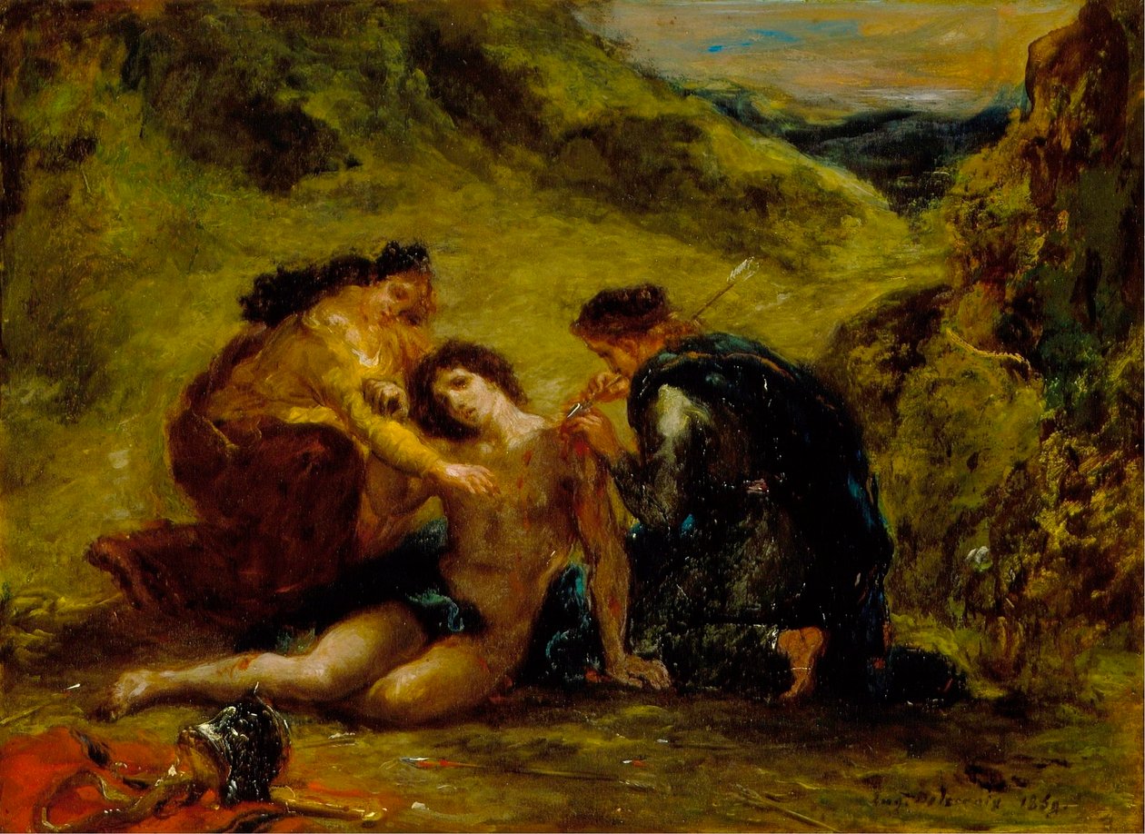 San Sebastiano con santa Irene e un accompagnatore da Ferdinand Victor Eugene Delacroix