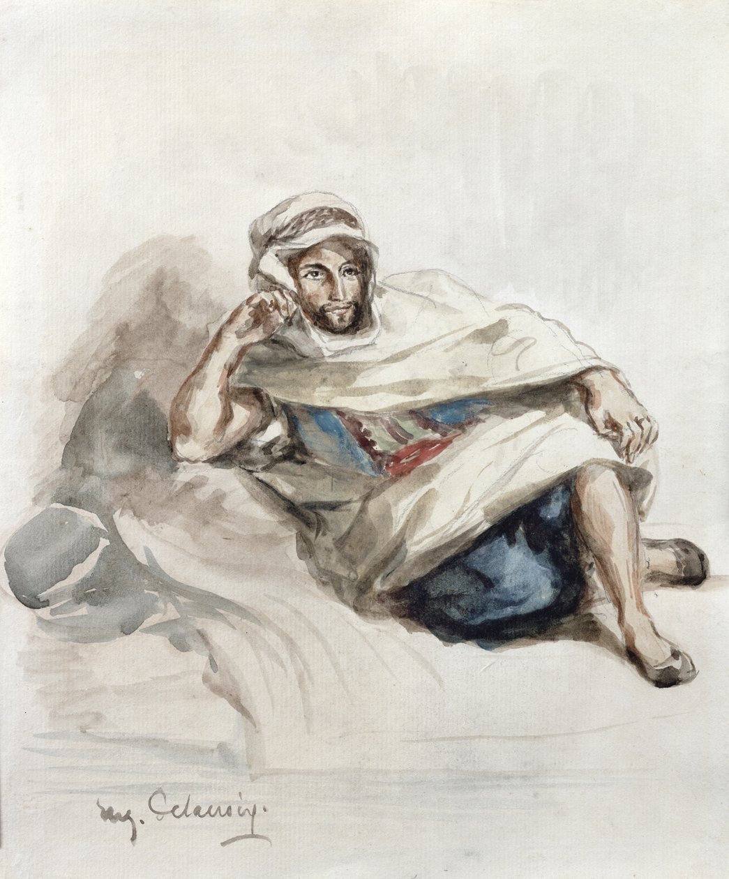 Arabo seduto da Ferdinand Victor Eugene Delacroix
