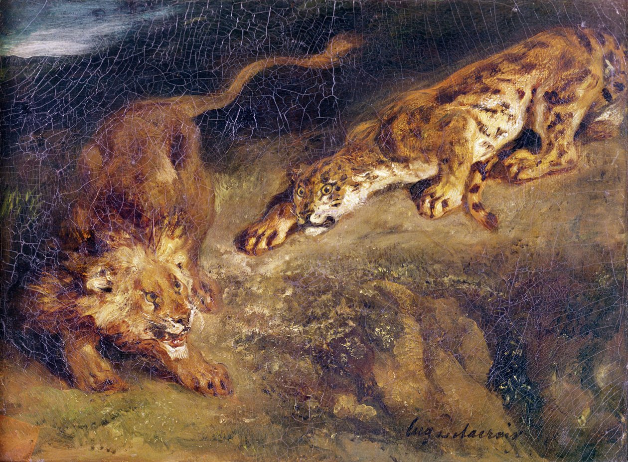 Tigre e leone da Ferdinand Victor Eugene Delacroix