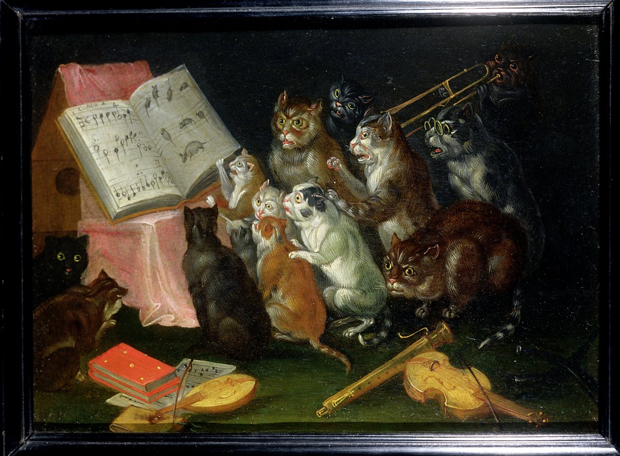 Un raduno musicale di gatti da Ferdinand van Kessel